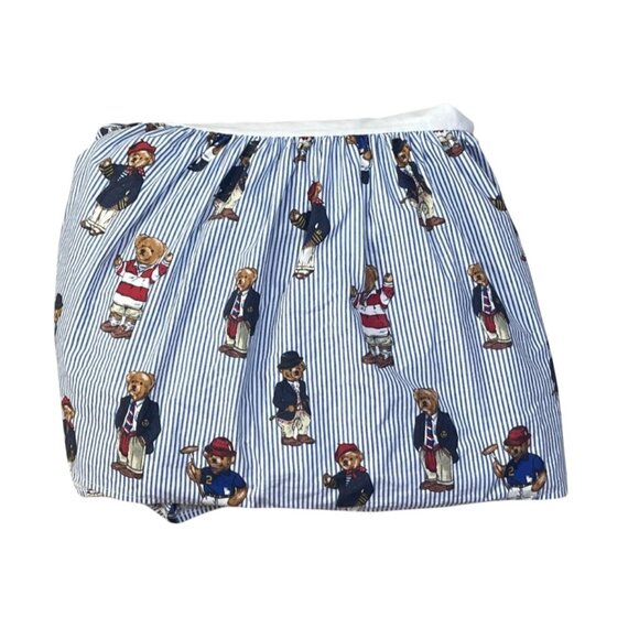 Ralph Lauren Bed Skirt Preppy Bear Stripe Twin Cotton (READ) Dust Ruffle - Picture 1 of 5